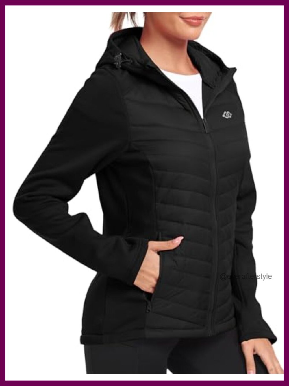 Fleece Lined Softshell Jacket Hooded Puffer Hybrid Down Coat